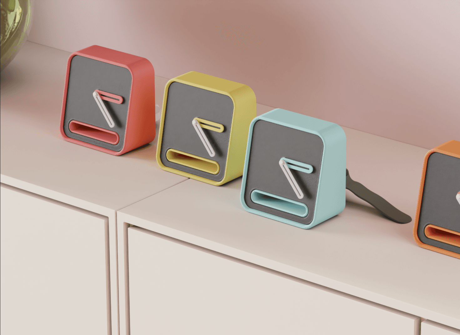 Keyline Desk Clock - 3D printed geometric desk clock