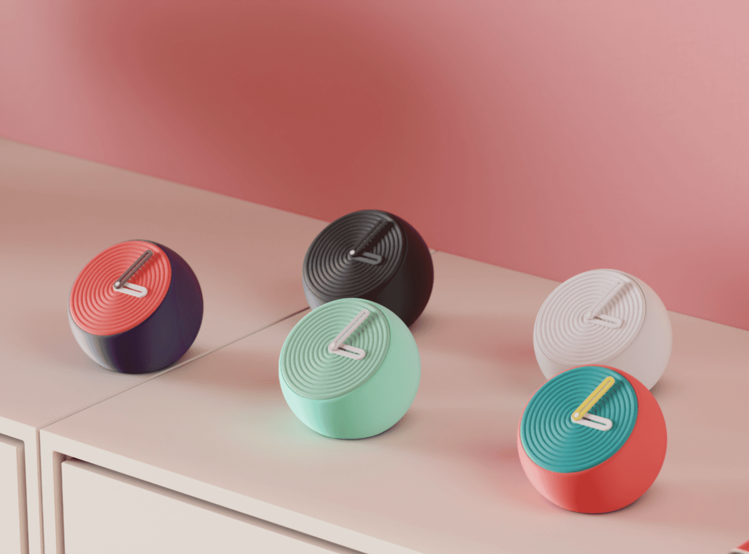RippleRound Table Clock - 3D printed geometric desk clock